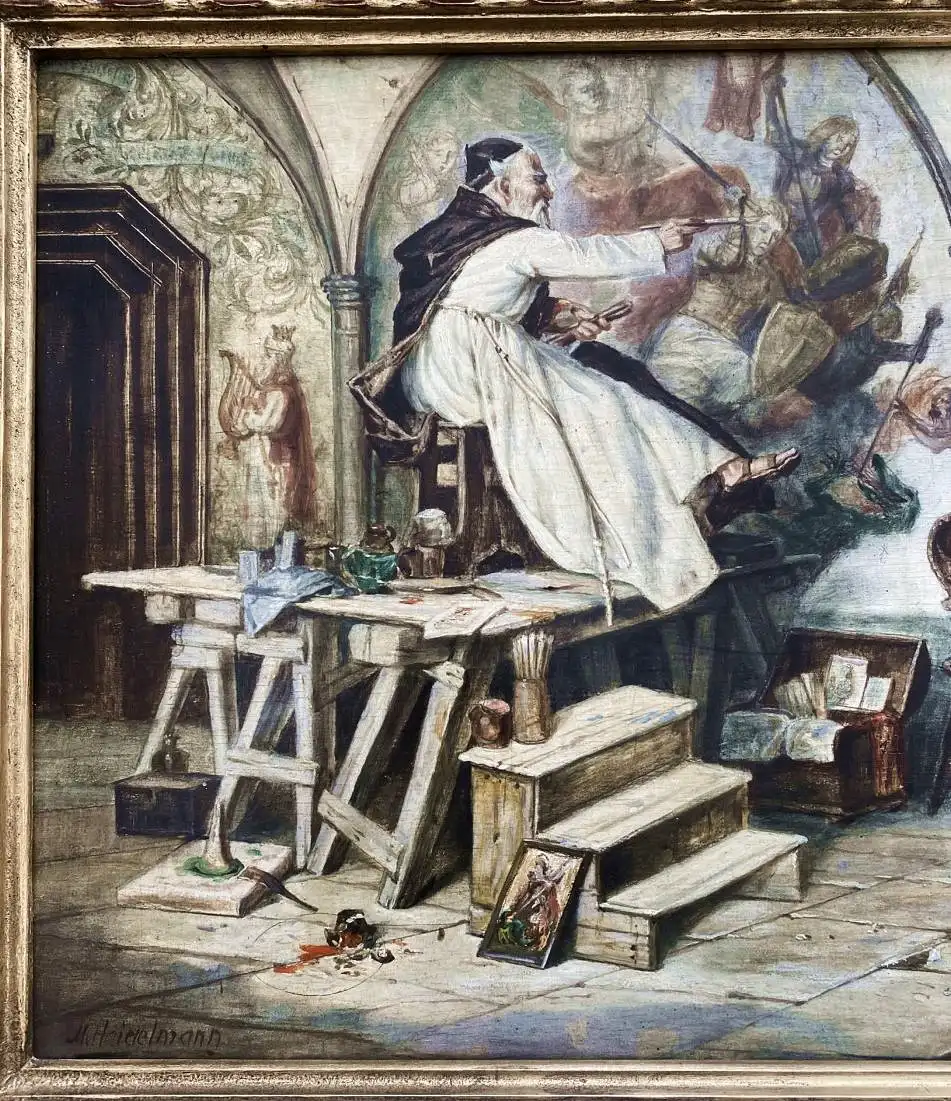 (Kirchenmaler bei der Arbeit / Church painter) - Church Kirche / Kirchenmalerei 1