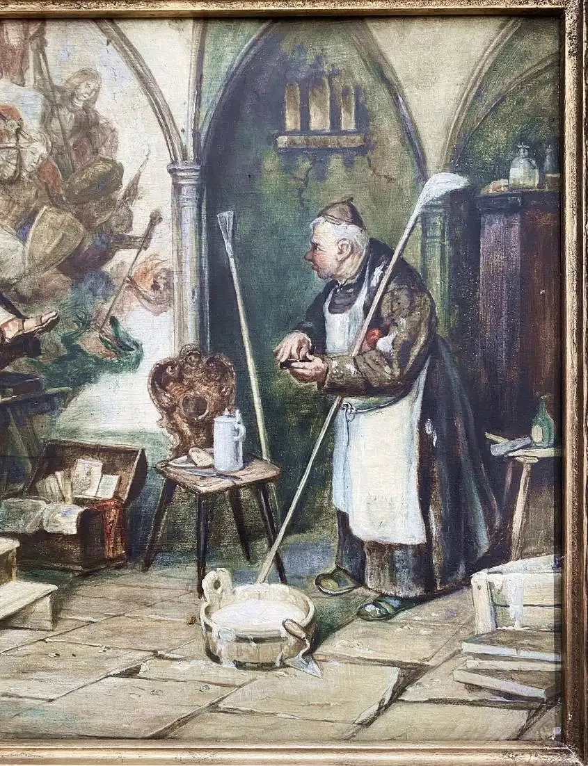 (Kirchenmaler bei der Arbeit / Church painter) - Church Kirche / Kirchenmalerei 2