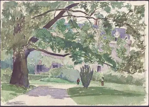 Parc Monceau - Paris / France Frankreich / Zeichnung dessin drawing