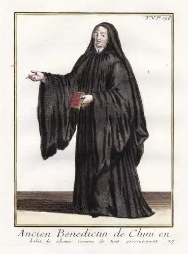 Ancien Benedictin de Cluni en habit de choeur comme ils sont presentement - Abbaye de Cluny Saone-et-Loire Ben