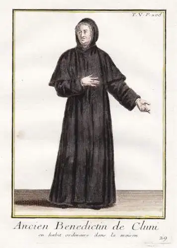 Ancien Benedictin de Cluni en habit ordinaire dans la maison - Abbaye de Cluny Saone-et-Loire Benediktiner Ben