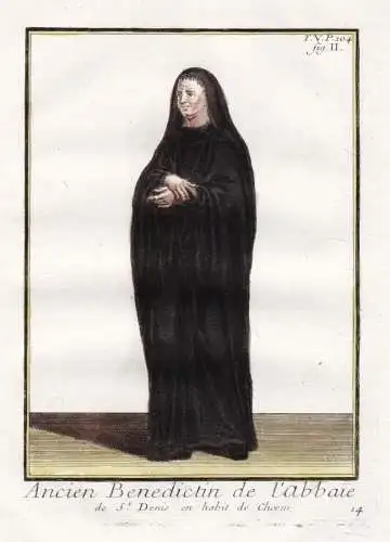Ancien Benedictin de l'Abbaie de St. Denis en habit de Choeur - Benediktiner Benedictines / Mönchsorden monas
