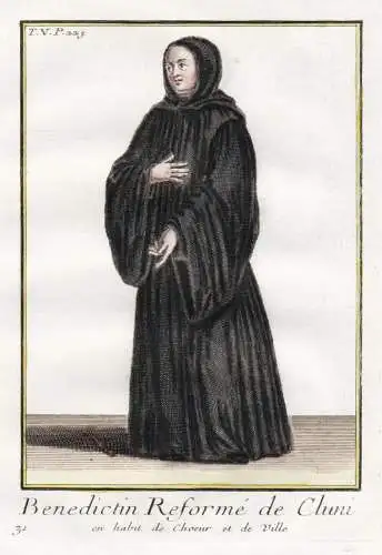 Benedictin Reformé de Cluni en habit de Choeur et de ville - Abbaye de Cluny Saone-et-Loire Benediktiner Bene