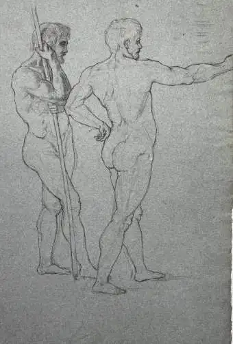 (Zwei männliche Akte) - Akt men Mann / Zeichnung dessin drawing