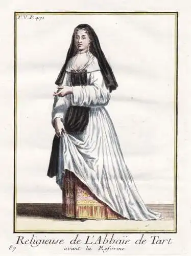 Religieuse de l'Abbaie de Tart avant la Reforme - Abbaye Notre-Dame de Tart Bourgogne / Ordenstracht Orden Mon