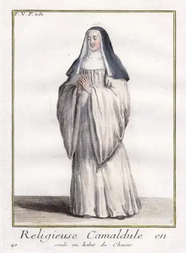 Religieuse Camaldule en coule ou habit de choeur - Camaldolese Kamaldulenser / Mönchsorden monastic order / O