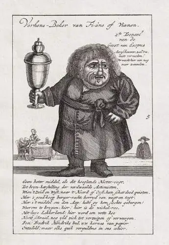 Verhens-Beker van Fi-ane of Vianen - Dwarf with chalice / Zwerg mit Kelch / caricature Karikatur