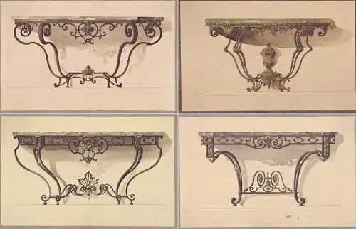 Manuscript catalogue / Sammlung von 42 Entwürfen / Collection of 42 designs for furniture pieces and other ar