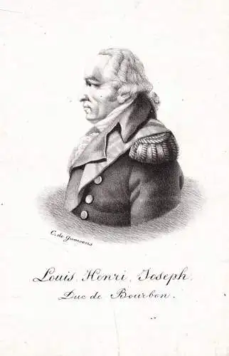 Louis Henri Joseph, Duc de Bourbon. - Louis VI Henri Joseph de Bourbon (1756-1830) Prince de Condé Portrait