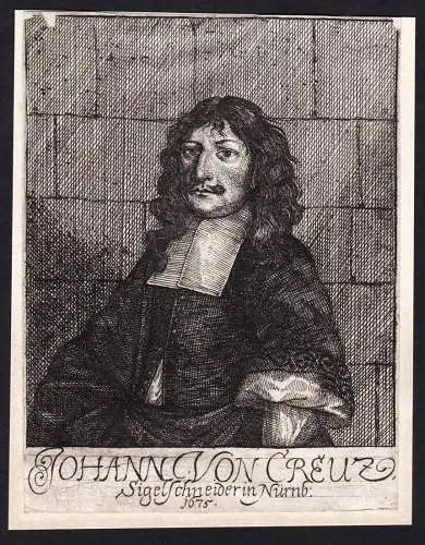Johann von Creuz - Johann Creuz (1630-1688) Nürnberg Münzeisenschneider Münzamt Münzen Numismatik Portrait