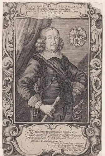 Sebastianus Beer I. U. D. Consiliarius Saxo-Altenburgicus... - Sebastian Beer (1609-1659) Jurist Lauf b. Nürn