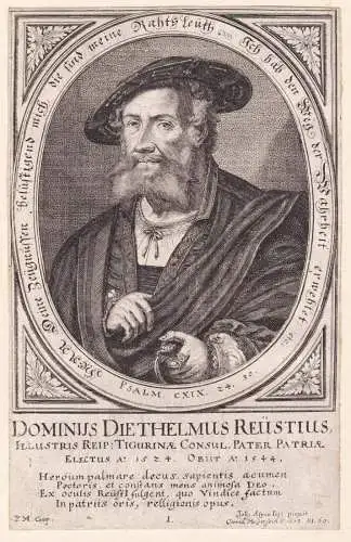 Dominus Diethelmus Reustius - Diethelm Reust (1482-1544) Röist Roeist Schweiz Zürich Jurist Bürgermeister P