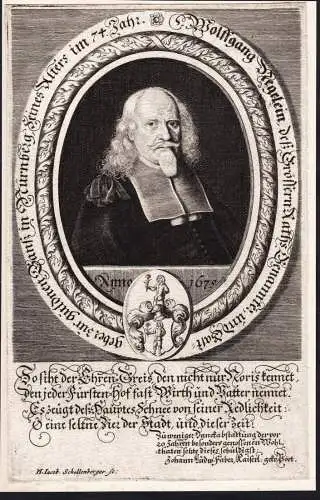 Wolfgang Negelein deß Grossern Raths... - Wolfgang Negelein (1601 - nach 1675) Nürnberg Gastwirt Ratsherr Ga