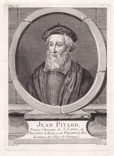 Jean Pitard - Jean Pitard (1248-c.1315) Chirurg Arzt doctor surgeon Mediziner Portrait
