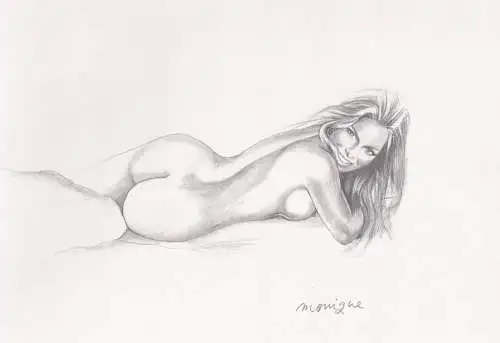 (Liegender Frauenakt) - Akt / Aktzeichnung / Frau / woman / femme / nude / dessin