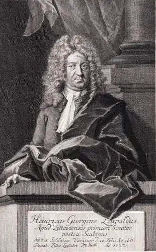 Heinricus Georgius Leupoldus - Heinrich Georg Leupold (1651-1722) Zittau Schleiz Vogtland Lausitz Portrait