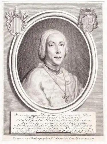 Serenissimus Henricus Eboracensis Dux S. R. E.... - Henry Benedict Stuart (1725-1807) Cardinal Duke of York Po
