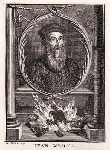 Jean Wiclef - John Wycliffe (c. 1330-1384) English philosopher Bible translator Portrait