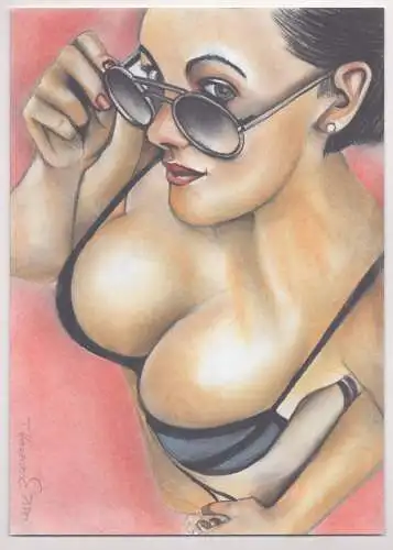(Frau mit Brille / woman with glassses) - Akt / Aktzeichnung / Frau / woman / femme / Erotik / erotic / dessin
