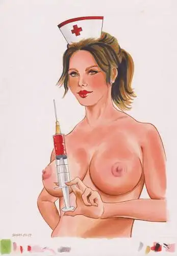 (Krankenschwester) - Akt / Aktzeichnung / Frau / woman / femme / nude / nurse / dessin