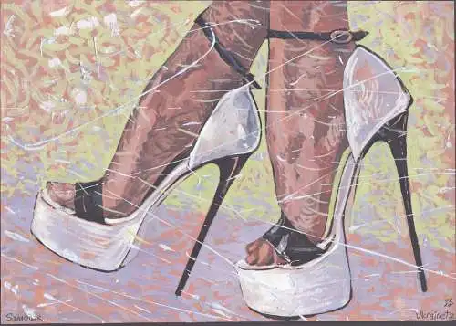 Akt / Frau / woman / femme / High heels / Füße / feet / Erotik / erotic / dessin