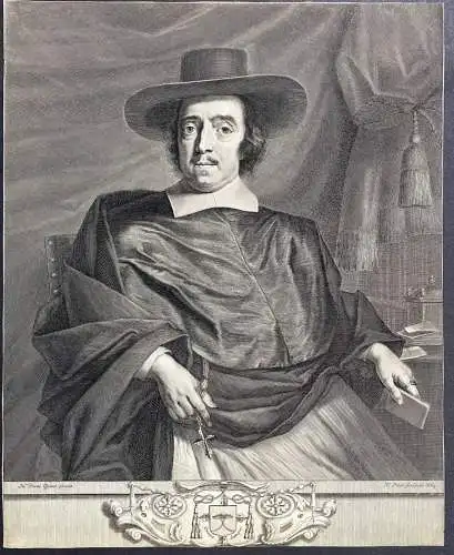 Ambrosius Capello (1597-1676) bishop of Antwerp Anvers Antwerpen Portrait / Wappen coat of arms