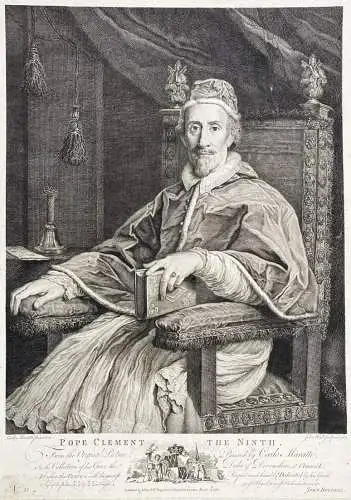 Pope Clement the Ninth - Clemens IX (1600-1669) Papst Pope Giulio Ruspigliosi Portrait