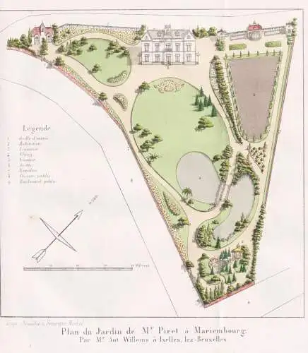 Plan du Jardin de Mr. Piret à Mariembourg - Region Wallonne Wallonie / Belgique Belgium Belgien / botanical B