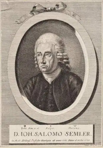 D. Ioh. Salomo Semler - Johann Salomo Semler (1725-1791) Theologe Aufklärung Saalfeld Thüringen Portrait