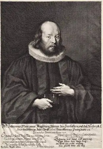 M. Johannes Mair vonn Augstburg, Pfarrer... - Johannes Mair (1614-1656) Augsburg Pfarrer Portrait