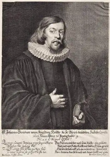 M. Johann Steüdner vonnn Augsburg Helfer zu St. Ulrich... - Johann Steudner (1620-1666) Augsburg Diakon Predi