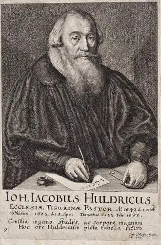 Joh. Jacobus Huldricus - Johann Jakob Ulrich (1602-1668) Zürich Schweiz Suisse Switzerland Theologe Hochschul