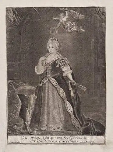 Die jetzige Königin von Groß-Britannien Wilhelmina Carolina. - Carolina of Ansbach (1683-1737) Brandenburg Q