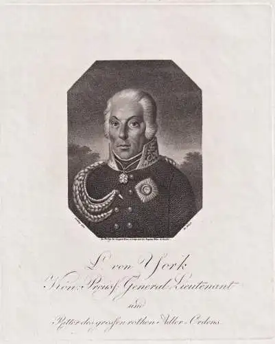 L. von York - Ludwig Yorck von Wartenburg (1759-1830) Preußen Feldmarschall Ritter des roten Adlerordens Port