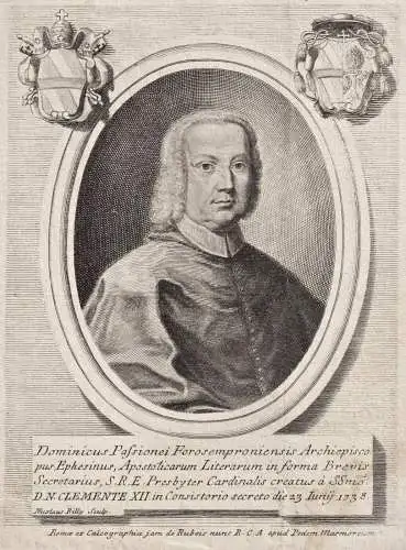 Dominicus Passionei Forosemproniensis Archipiscopus Ephesinus... - Domenico Silvio Passionei (1682-1761) Cardi