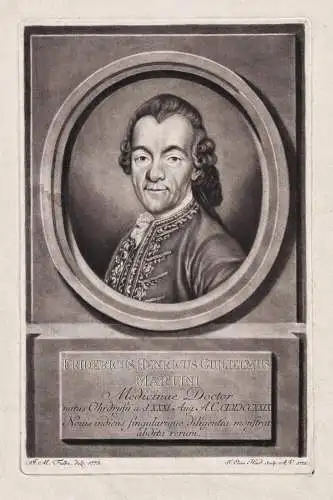 Fridericus Henricus Guilielmus Martini - Friedrich Martini (1729-1778) Naturforscher Mediziner Ohrdruf Berlin