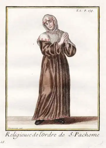 Religieuse de l'ordre de S. Pachome - Pachomios Pachomius the Great Coptic nun Nonne / Mönchsorden monastic o