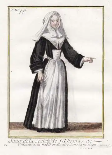 Soeur de la Societe de S. Thomas de Villeneuve, en habit ordinaire dans la Maison - Sœurs de Saint-Thomas de