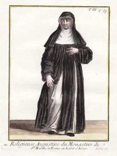 Religieuse Augustine du Monastere de S.te Marthe a Rome en habit d'hiver - Augustinerorden Order of Saint Augu