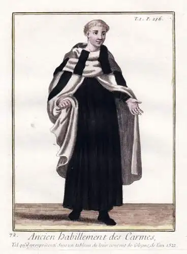 Ancien habillement des Carmes tel qu'il est represente dans un tableau de leur convent de Cologne, de l'an 152