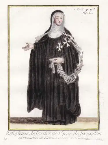 Religieuse de l'Ordre de S. Jean de Jerusalem du Monastere de Florence, en habit de Ceremonies - Firenze Flore
