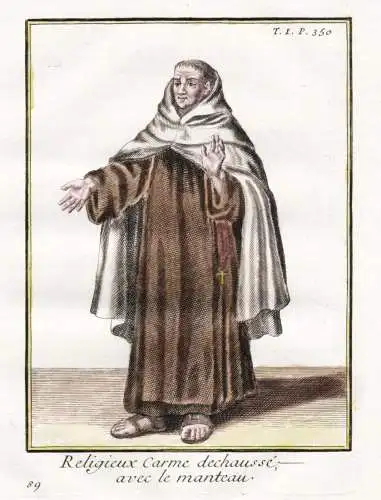 Religieux Carme dechausse, avec le manteau - Carmelites Karmeliten / monastic order Mönchsorden Ordenstracht