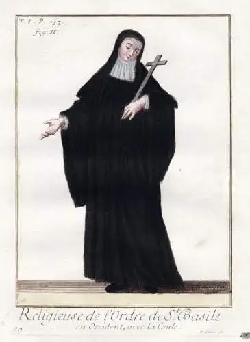 Religieuse de l'Ordre de St. Basile en Occident, avec la Coule - Congregation of St. Basil nun Nonne / Mönchs