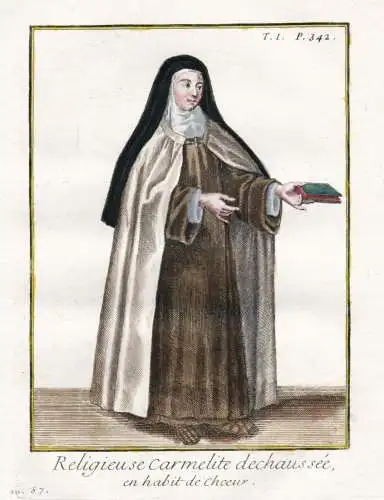 Religieuse Carmelite dechaussee en habit de Choeur - nun Nonne Carmelites Karmeliten / monastic order Mönchso