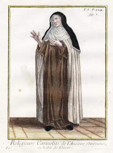 Religieuse Carmelite de l'Ancienne observance en habit de Choeur - nun Nonne Carmelites Karmeliten / monastic