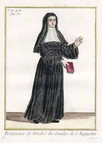 Religieuse de l'Ordre des Ermites de St. Augustin - Augustinerorden Order of Saint Augustine nun Nonne / monas