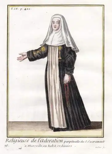 Religieuse de l'Adoration perpetuelle du S. Sacrament a Marseille, en habit ordinaire - Ordre des Adoratrices