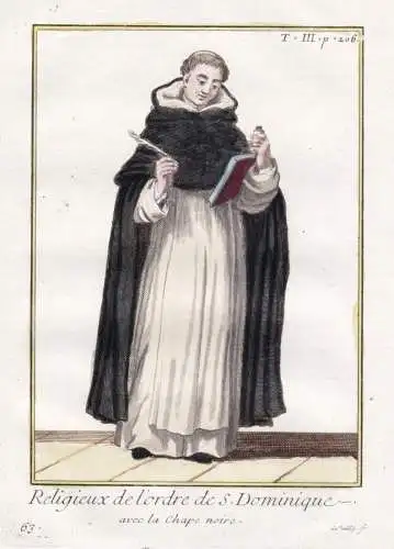 Religieux de l'Ordre de S. Dominique avec la chape noire - Dominikaner Dominican Order Ordre des Prêcheurs /