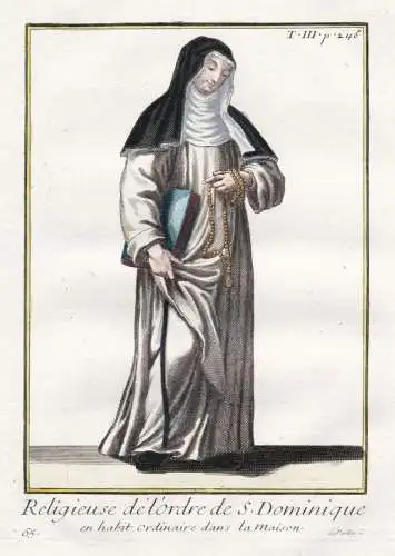 Religieuse de l'Ordre de S. Dominique en habit ordinaire dans la maison - Dominikaner Dominican Order Ordre de