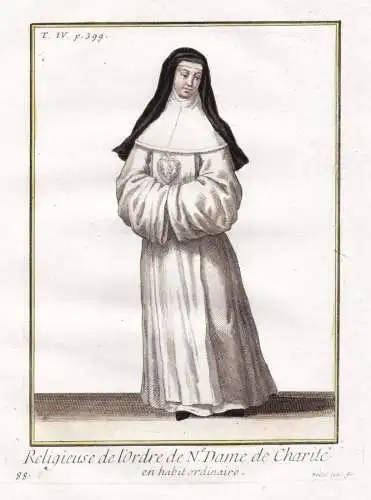 Religieuse de l'Ordre de N. Dame de Charite, en habit ordinaire - Ordre de Notre-Dame de Charité / nun Nonne